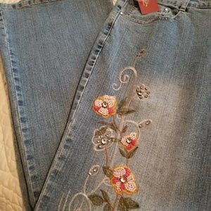 Azita Women Jeans w/Intricate Beading & Stitching